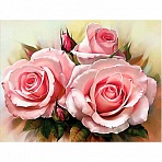 Картина стразами (алмазная мозаика) 30×40 см, ОСТРОВ СОКРОВИЩ «Нежность роз», без подрамника