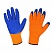 превью Перчатки рабочие утепленные от порезов и проколов акриловые с латексным покрытием оранжевые/синие (10 класс, универсальный размер)