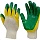Перчатки защитные трикотажные двойной латексный облив цв. зеленый 300пар/уп