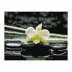 Алмазная мозаика ТРИ СОВЫ «Цветок орхидеи», 30×40см, холст на деревянном подрамнике, картонная коробка с пластиковой ручкой