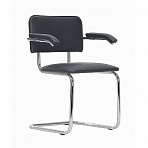 Конференц-кресло Silwia arm (кожзам черный, хром)