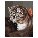 Картина по номерам на холсте ТРИ СОВЫ «Любимая кошка», 30×40, с акриловыми красками и кистями