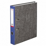 Папка-регистратор ОФИСМАГ, фактура стандарт, с мраморным покрытием, 50 мм, синий корешок