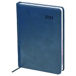 Ежедневник датированный 2024г. с вырубкой, A5, 176л., кожзам, OfficeSpace «Vesper Index», синий