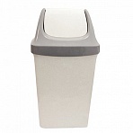 Ведро-контейнер 25 л для мусора IDEA «Свинг», качающаяся крышка, 58×32×28 см, серый мрамор