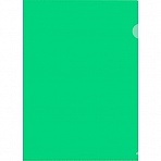 Папка-уголок жесткий пластик зеленая 120 мкм (20 штук в упаковке)