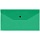 Папка-конверт на кнопке СТАММ, А5 (190×240мм), 150мкм, прозрачная, зеленая
