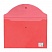 превью Папка-конверт с кнопкой BRAUBERG, А4, прозрачная, красная, до 100 листов, 0,15 мм