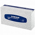 Салфетки косметические ЛАЙМА, 2-х слойные, 20×20 см, 100 шт. в картонном боксе, белые