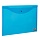 Папка-конверт с кнопкой BRAUBERG, А4, вертикальная, прозрачная, синяя, до 100 листов, 0,15 мм