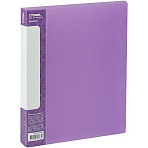 Папка с 40 вкладышами СТАММ «Кристалл» А4, 21мм, 700мкм, пластик, фиолетовая