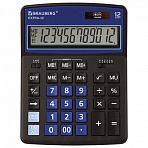 Калькулятор настольный BRAUBERG EXTRA-12-BKBU (206×155 мм), 12 разрядов, двойное питание, ЧЕРНО-СИНИЙ