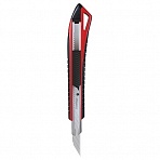 Нож канцелярский 9мм Berlingo «Razzor 300», auto-lock, металл. направл., мягкие вставки, красный, европодвес