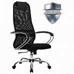 Кресло для руководителя Metta SU-B-8 черное (сетка/ткань, хромированный металл)