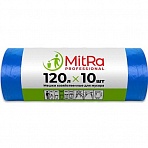 Мешки для мусора Mitra Professional 120 л синие (ПВД, 25 мкм, в рулоне 10 шт, 70×110 см)