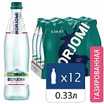 Вода газированная минеральная BORJOMI (БОРЖОМИ), 0.33 л, стеклянная бутылка (12 штук в упаковке)