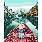 Картина по номерам на холсте ТРИ СОВЫ «Озеро в горах», 40×50, с акриловыми красками и кистями