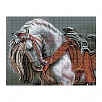 Алмазная мозаика ТРИ СОВЫ «Богатырский конь», 30×40см, холст на деревянном подрамнике, картонная коробка с пластиковой ручкой