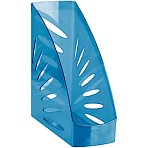 Лоток для бумаг вертикальный СТАММ «Тропик», тонированный голубой, ширина 110мм