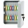 Ключница OfficeSpace на 48 ключей, 250×180×80, ключевой замок, металл, серый, с брелоками