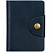 превью Визитница карманная OfficeSpace на кнопке, 10×7 см, 18 карманов, натуральная кожа, темно-синий
