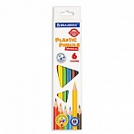 Карандаши цветные пластиковые BRAUBERG PREMIUM6 цветовтрехгранныегрифель мягкий 3 мм181660