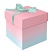 превью Коробка складная подарочная MESHU «Duotone. Mint-Pink gradient», (15×15×15см), с лентой