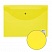 превью Папка-конверт с кнопкой STAFF, А4, до 100 листов, прозрачная, желтая, 0.12 мм