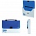 превью Портфель пластиковый BRAUBERG "Income", А4, 350х235х35 мм, без отделений, белый/синий