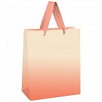 Пакет подарочный 11×14×6.5см MESHU «Duotone. PowderBeige-orange gradient», отд. фольгой, матовая ламинация
