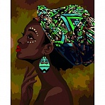 Картина по номерам на холсте ТРИ СОВЫ «Африканская красавица», 40×50, с акриловыми красками и кистями