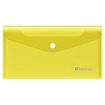 Папка-конверт на кнопке Berlingo «No Secret», С6, 200мкм, желтая