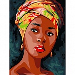 Картина по номерам на холсте ТРИ СОВЫ «Африканская женщина», 30×40, с акриловыми красками и кистями
