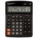 Калькулятор настольный BRAUBERG EXTRA-12-BK (206×155 мм), 12 разрядов, двойное питание, ЧЕРНЫЙ