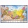 Карта России физическая 101×70 см, 1:8.5М, с ламинацией, интерактивная, европодвес, BRAUBERG