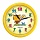 Часы настенные TROYKA 21250290, круг, желтые с рисунком «Котенок», желтая рамка, 24.5×24.5×3.1 см