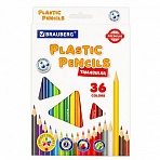 Карандаши цветные пластиковые BRAUBERG PREMIUM36 цветовтрехгранныегрифель мягкий 3 мм181664
