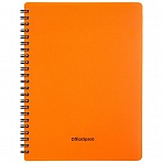 Тетрадь 60л. А5 клетка на гребне OfficeSpace «Neon», оранжевая пластиковая обложка