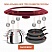 превью Крышка для любой сковороды и кастрюли универсальная 3 размера (22-24-26 см) бордовая, DASWERK