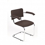 Конференц-стул Silwia Arm коричневый (искусственная кожа/металл хромированный)