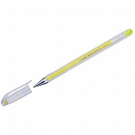 Ручка гелевая Crown «Hi-Jell Color» желтая, 0.7мм