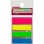 Клейкие закладки Attache пластиковые 4 цвета по 25 листов 12х45 мм