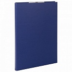 Папка-планшет STAFF, А4 (230×314 мм), с прижимом и крышкой, картон/бумвинил, РОССИЯ, синяя, 229054