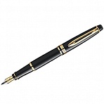Ручка перьевая Waterman «Expert Black Lacquer GT» синяя, 0.8мм, подарочная упаковка