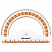 превью Набор чертежный средний BRAUBERG «FRESH ZONE» (линейка 20 см2 треугольникатранспортир)оранжевая шкала210763