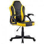 Кресло компьютерное BRABIX «Shark GM-203», экокожа, черное/желтое