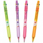 Ручка шариковая автоматическая MunHwa «Hi-Color 3» 3цв. (син/неон желт/неон роз),0.7мм, корпус ассорти