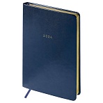 Ежедневник датированный 2024г., A5, 176л., кожзам, OfficeSpace «Windsor », синий