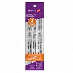 Капиллярные ручки линеры для рисования 3 шт., черные, 0.3/0.4/0.8 мм, BRAUBERG ART DEBUT. 