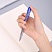 превью Ручка шариковая автоматическая Deli Arrow синяя (толщина линии 0.35 мм)